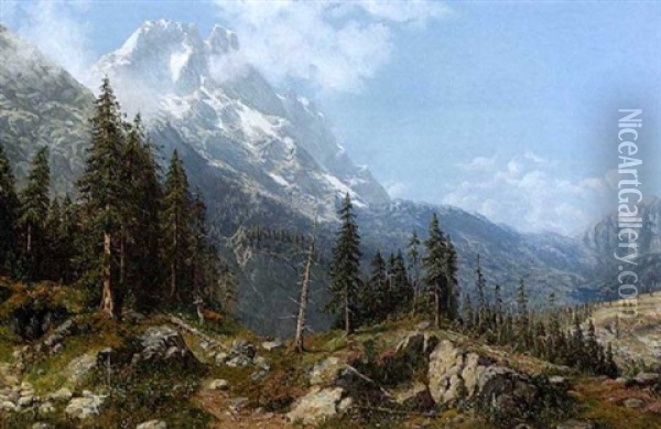Blick Auf Die Zugspitze Oil Painting - Karl Millner