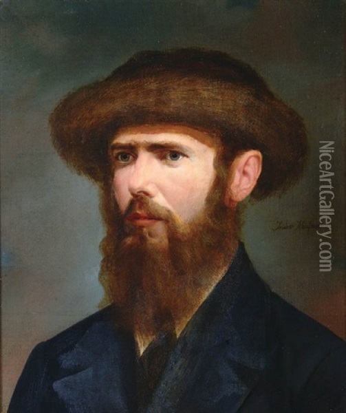 Portrait Of A Young Hassidic Man Oil Painting - Isidor Kaufmann