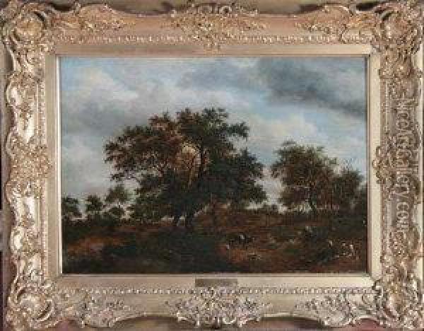 A Wooded Landscape With Travellers Oil Painting - Jan Wijnants