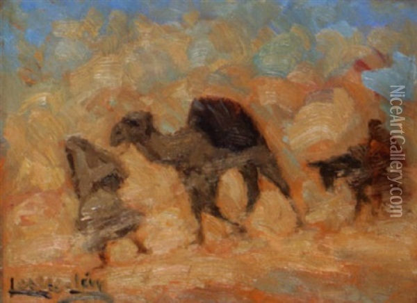 Tempete De Sable Dans Le Sud Tunisien Oil Painting -  Lazare-Levy