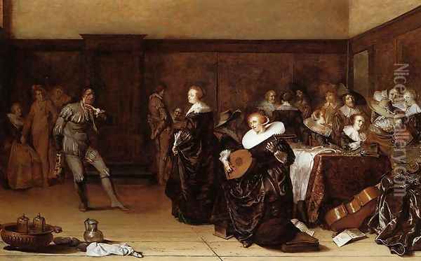 Musical Company 1639 Oil Painting - Pieter Codde