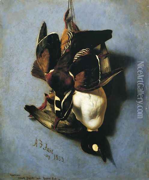 American Wood Duck and Golden Eye Oil Painting - Arthur Fitzwilliam Tait