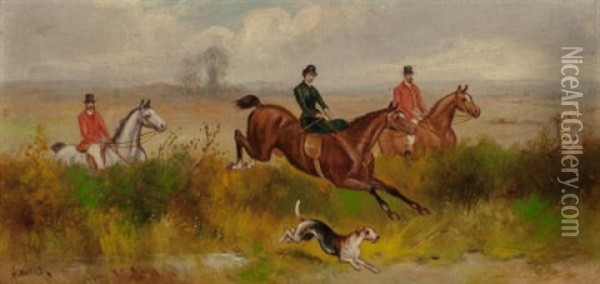 Scenes From The Hunt (four Works Oil Painting - Henry Calvert