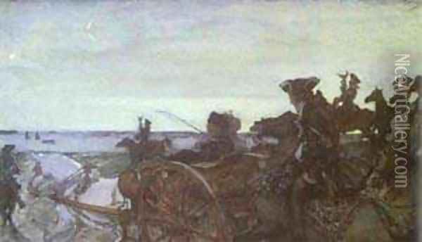 Rinsing Linen On The River 1902 Oil Painting - Valentin Aleksandrovich Serov