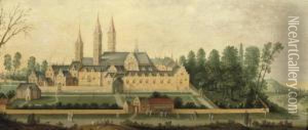 A View Of Egmond Abbey Oil Painting - Claes Jacobsz. van der Heck
