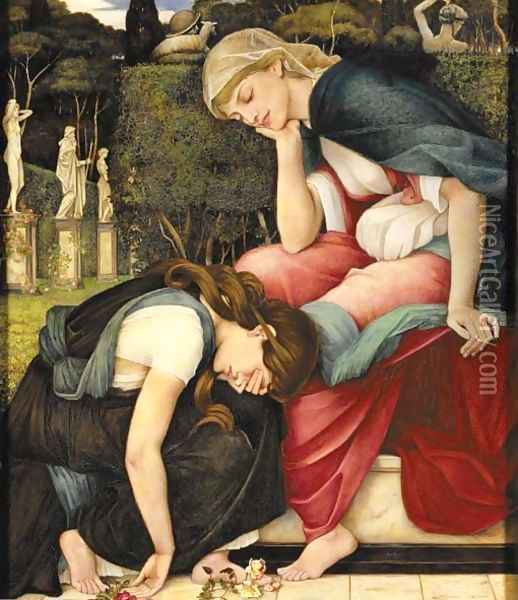 Patience on a Monument smiling at Grief Oil Painting - John Roddam Spencer Stanhope