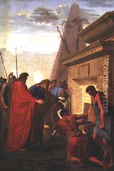 Darius Hystaspes Opens the Tomb of Nitocris Oil Painting - Eustache Le Sueur