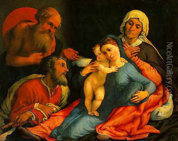Madonna and Child with SS Jerome Joseph and Anne Oil Painting - Johann-Nepomuk Ender