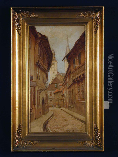 Ansicht Aus Goslar Oil Painting - Louis Isak Napoleon Jensen