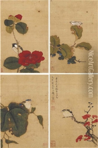 Flowers And Birds In The Style Of Song Court (album W/8 Leaves) Oil Painting -  Wen Shu