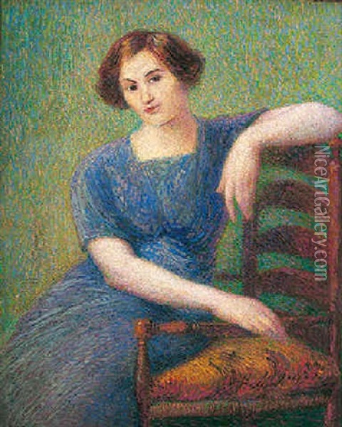 Jeune Femme Au Fauteuil Oil Painting - Hippolyte Petitjean