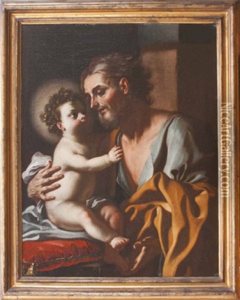 San Giuseppe E Il Bambino Oil Painting - Francesco de Mura