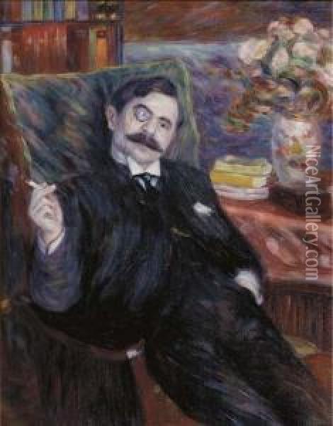 Portrait Of The Poet Georges Bonnamour Oil Painting - Henri Le Fauconnier