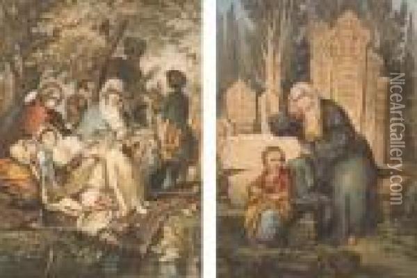 Detente Des Jeunes Ottomanesrecueillement Oil Painting - Amadeo Preziosi