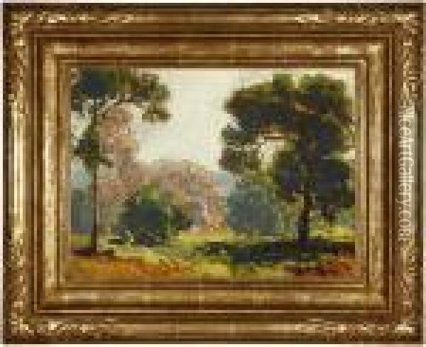 Spring California Landscape With Trees Oil Painting - Edgar Alwin Payne