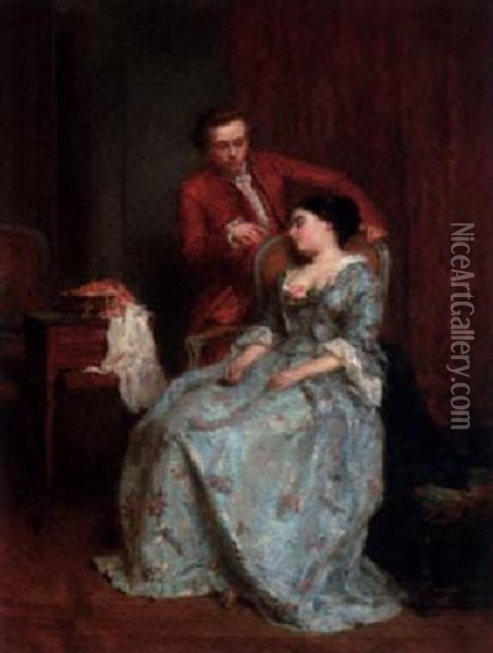 The Silent Admirer Oil Painting - Antoine Emile Plassan