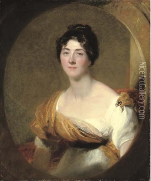 Portrait Of A Lady (lucy Meredith, The Artist's Sister?) Oil Painting - Thomas Lawrence