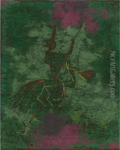 Versprengter Reiter (rider Astray) Oil Painting - Paul Klee