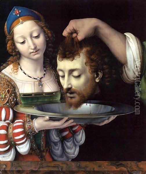 Salome with Head of John the Baptist Oil Painting - Andrea Solari