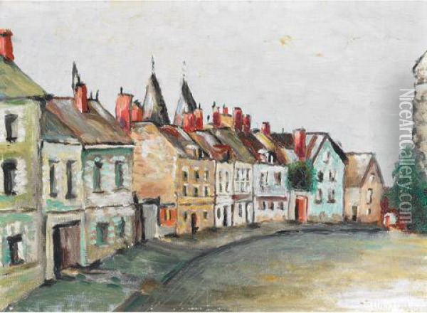 Street In France Oil Painting - Frederick Grant Banting