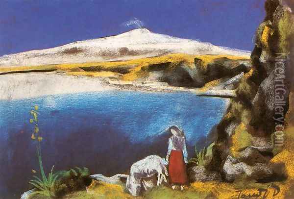 Taormina 1928 Oil Painting - David Jandi