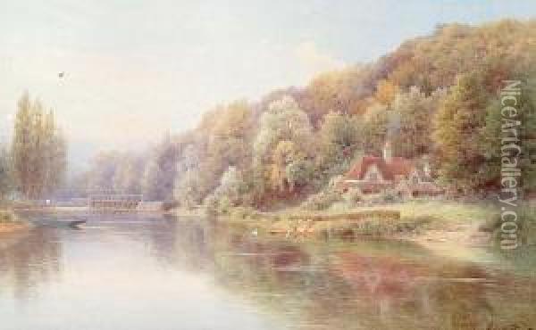 The Tranquil Thames Oil Painting - Howard Gull Stormont