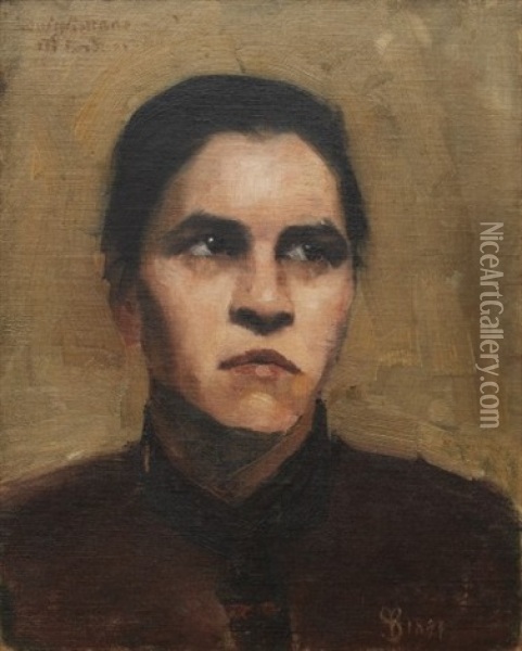 Portratt Av Louise Amans Oil Painting - Mina Carlson-Bredberg
