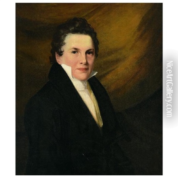 Portrait Of Oliver Peirce Jr. (age 17) Oil Painting - George Washington Appleton