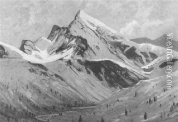 Alpenlandschaft Im Vorfruhling Oil Painting - Otto Gampert