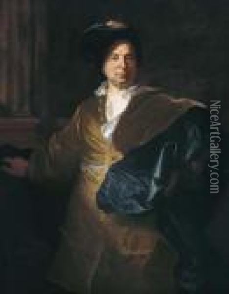 Portrait D'un Homme En Tenue D'interieur Oil Painting - Hyacinthe Rigaud