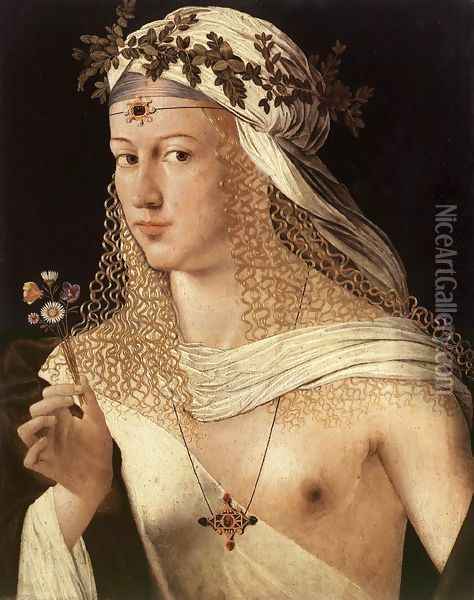 Portrait Of A Woman Oil Painting - Bartolomeo Veneto