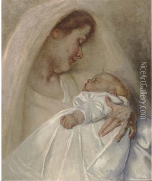 A Mother's Love Oil Painting - Hendrik Johannes Haverman