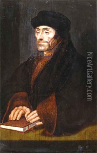 Portrait Of Desiderius Erasmus (1466-1536) Oil Painting - Hans Holbein the Younger