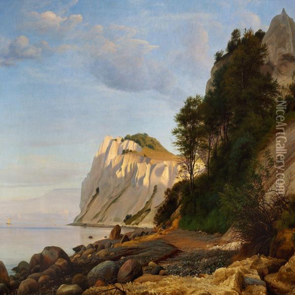 View Of The Cliffs Of Mon Oil Painting - Suzette C. Skovgaard Holten