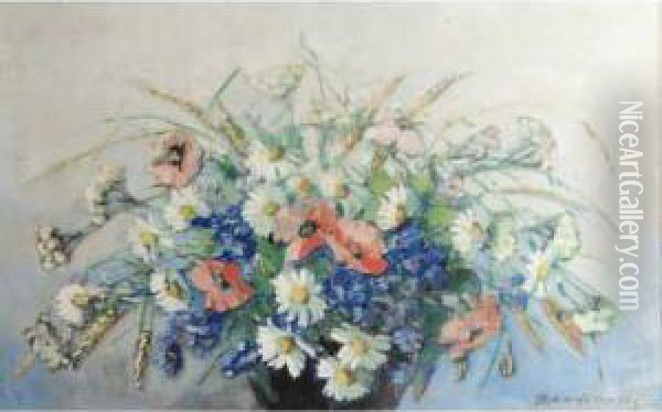 Szeslaw . Fleurs Des Champs Oil Painting - Czeslaw Zawadzinski