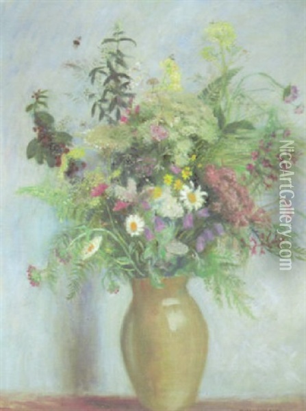 Wiesenblumenstrauss Oil Painting - Otto Modersohn
