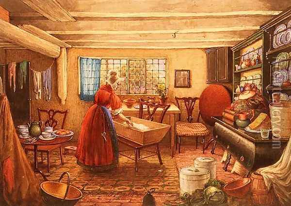 A Farm Kitchen at Clifton Oil Painting - Mary Ellen Best