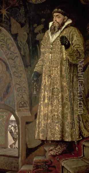 Tsar Ivan IV Vasilyevich 'the Terrible' (1530-84) 1897 Oil Painting - Viktor Vasnetsov