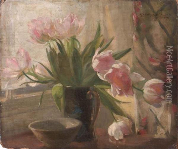Pink Tulips Oil Painting - Alfred Hayward