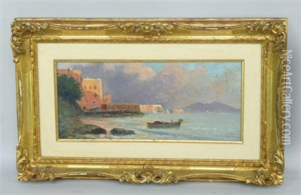 Vue De Naples Oil Painting - Oscar Ricciardi