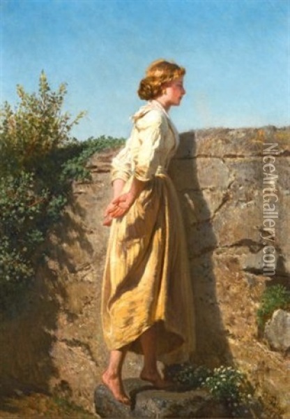 Over The Wall Oil Painting - Filippo Palizzi