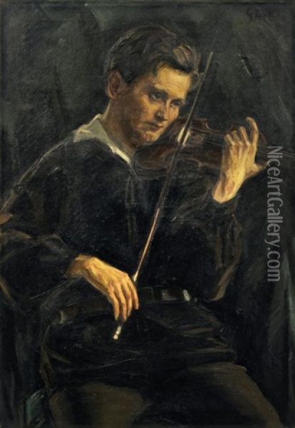 Portrait Prof Oil Painting - Georg Hermann Gelbke