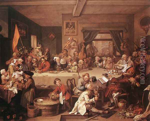 An Election Entertainment 1754 Oil Painting - William Hogarth
