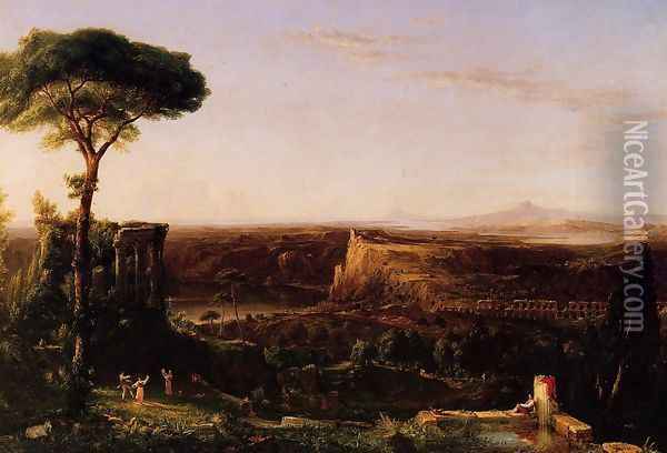 Italian Scene, Composition Oil Painting - Thomas Cole
