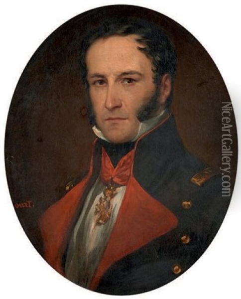 Portrait D'amiral Oil Painting - Joseph Desire Court