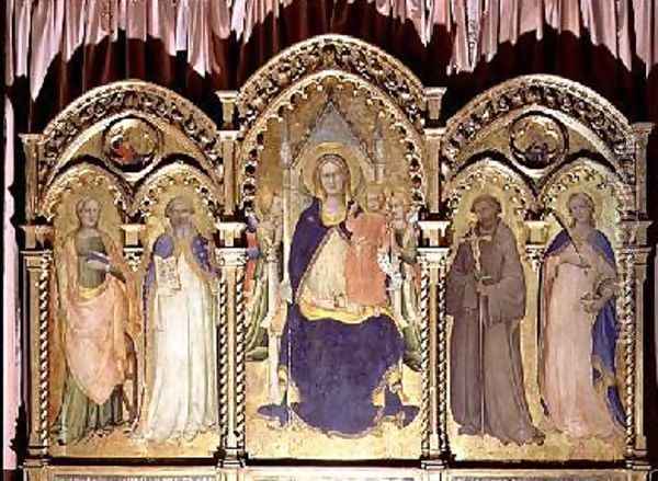 Madonna and Child Enthroned with SS Lucy John Gualberto Oil Painting - Fra Angelico (Guido di Pietro)