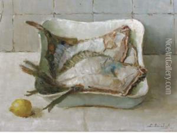 Visschen - Fish Oil Painting - Lucie Van Dam Van Isselt