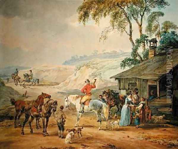 Hunting Party Oil Painting - Wilhelm Alexander Kobell