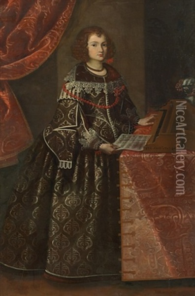 Portrait Of A Lady Playing The Harpsichord Oil Painting - Pier Francesco Cittadini