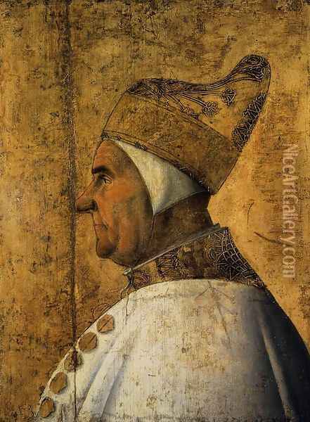 Portrait of Doge Giovanni Mocenigo Oil Painting - Gentile Bellini